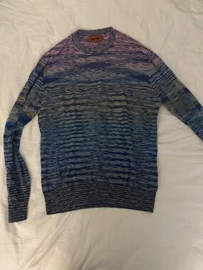 Missoni Men's Blue and purple Gradient Crewneck Sweater